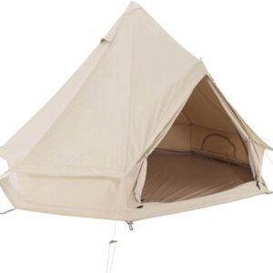 Large Camping Tent Bell Tent with Stove Hole Cotton Canvas Tents Tent 4 Season Indian Tent for Family Camping Outdoor Hunting, 5M