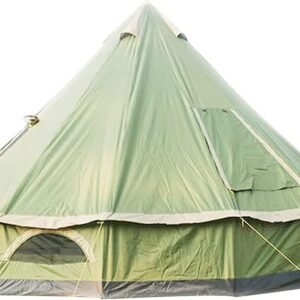 5-8 People 4M Pyramid Tent Round Bell Tent Canvas Yurt Tent 210D Oxford India Tent Family Tent Portable Privacy Tent for Camping Outdoor Hunting, Green