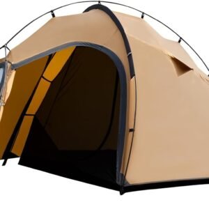 2 Person Camping Tent with Stove Jack, Waterproof Tent, Double Door Design, Easy Setup Y-Pole Structure, 4-Season, Spacious Hot Tent for Winter Backpacking Hiking