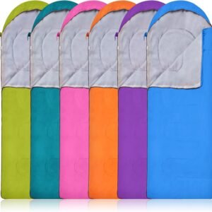 6 Pack Bulk Sleeping Bags for Homeless Donation, 0 Degree Waterproof Sleeping Bags with Compression Sack for Adults Winter Cold Weather Care Camping Hiking Emergency