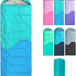 Sleeping Bag - 3 Seasons for Adults Boys Girls Camping Hiking - Warm Cold Weather Lightweight Portable with Compression Bag for Backpacking in Spring, Summer, Fall and Winter