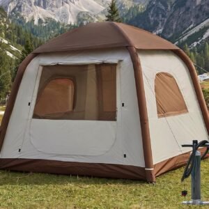 Inflatable Camping Tent,2/4/6/8/10 Person Glamping Inflatable Tents, Quick Setup Blow Up Tents with Pump, Waterproof Inflatable Tent for Camping, Air Glamping Tents for Adult